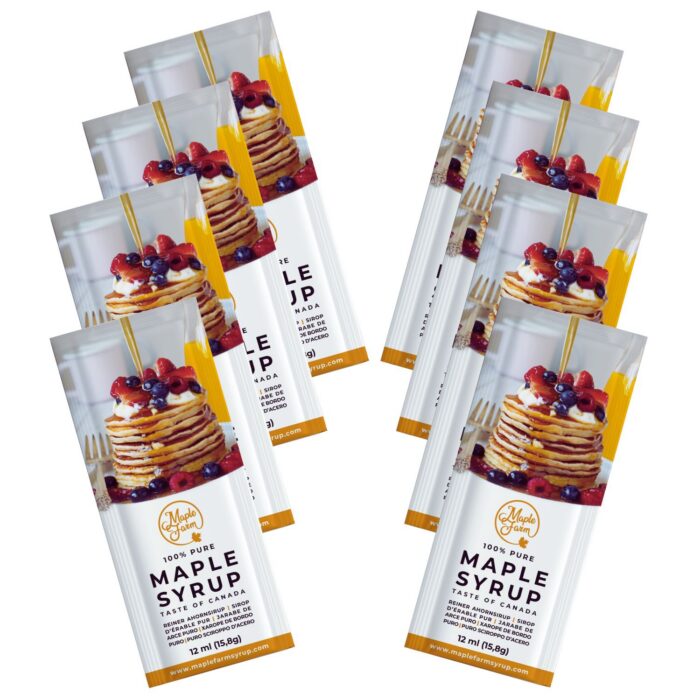 Maple syrup in mini packs 8x12ml, Grade A, DARK | Maple Farm