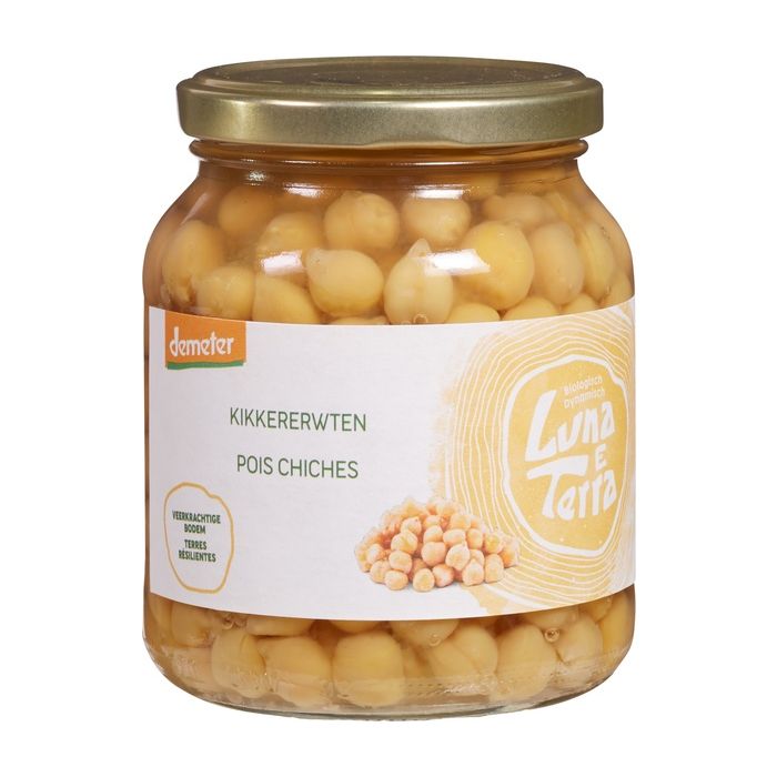 Mild chickpeas in a glass jar - 350g | Luna e Terra